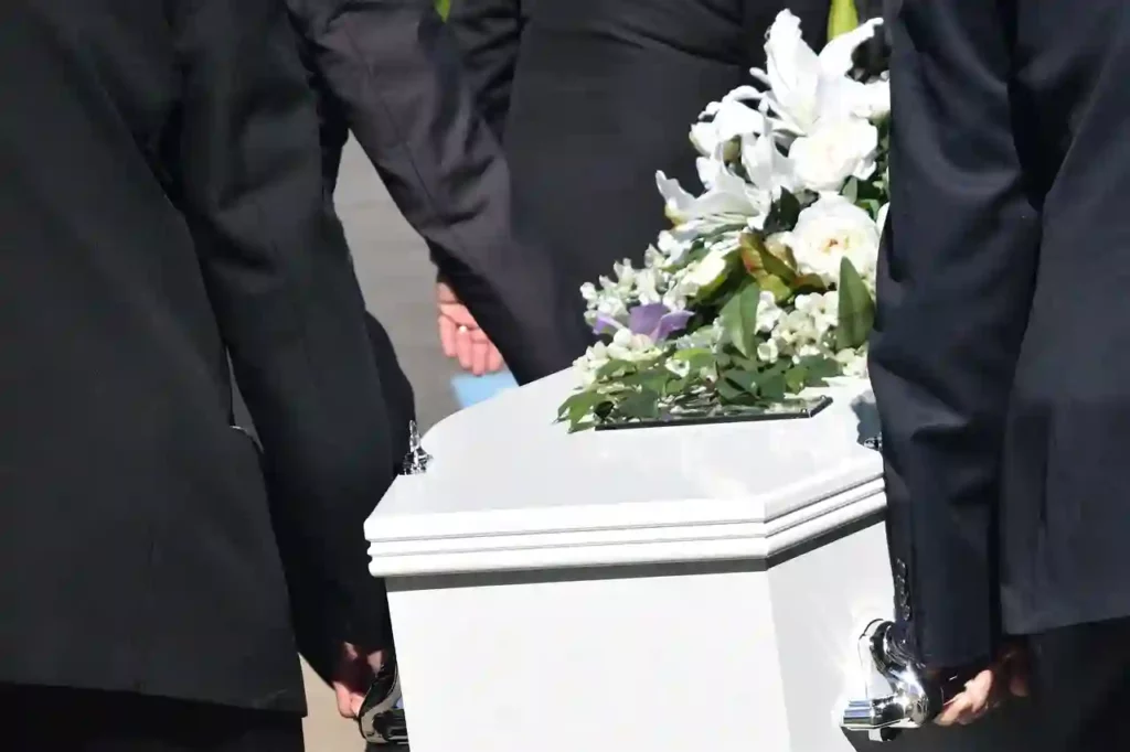 funeral white coffin