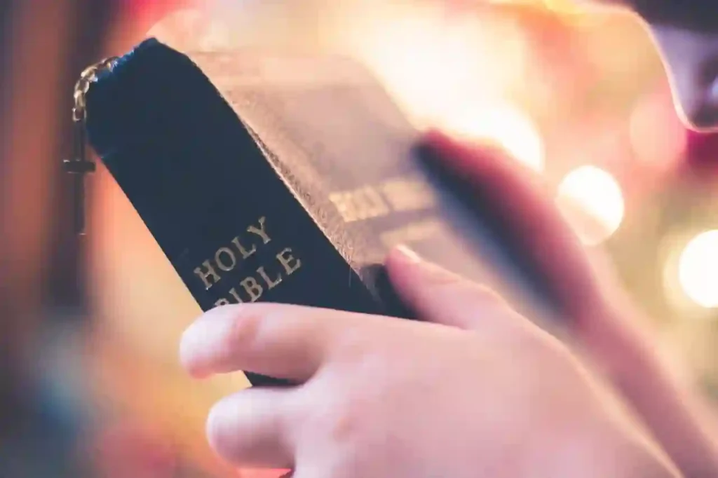 a child holding the Bible